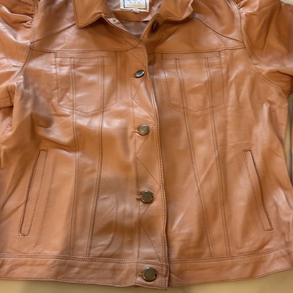 JKT NYC ARIEL BURNISHED LEATHER JACKET PETAL - Picture 5 of 7